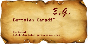 Bertalan Gergő névjegykártya
