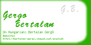 gergo bertalan business card